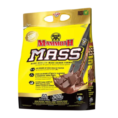 MAMMOTH MASS: Weight Gainer, High Calorie Protein Powder Workout Smoothie Shake, Meal Replacement, Low Sugar, Whey Isolate Concentrate, Casein Protein Blend, Weight Training, High Protein (5lb),